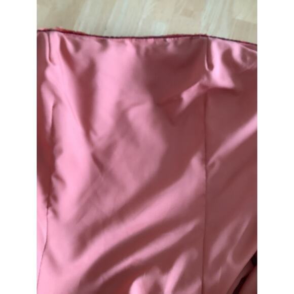 VICTOR COSTA VINTAGE ORANGE, YELLOW AND RED SEQUIN STRAPLESS DRESS 10 - Picture 10 of 10